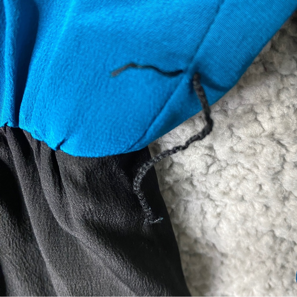 Vintage St Gillian Silk Dress Womens Size 4 Black Blue Long Sleeve - Picture 14 of 16